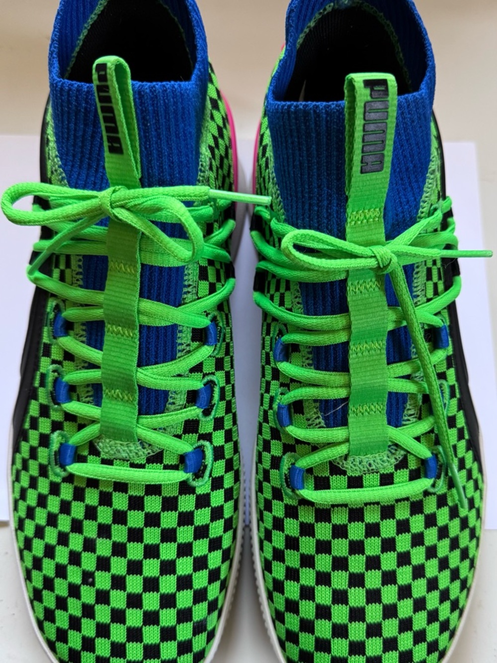 Puma Men's Clyde Court Summertime Green Black Pink Basketball Sneakers Size 9